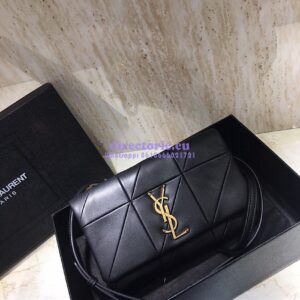Replica YSL Saint Laurent Jamie Chain Wallet "Carré Rive Gauche " In Lambskin Black