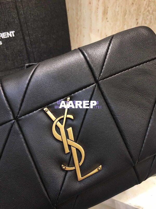 Replica YSL Saint Laurent Jamie Chain Wallet "Carré Rive Gauche " In Lambskin Black 2