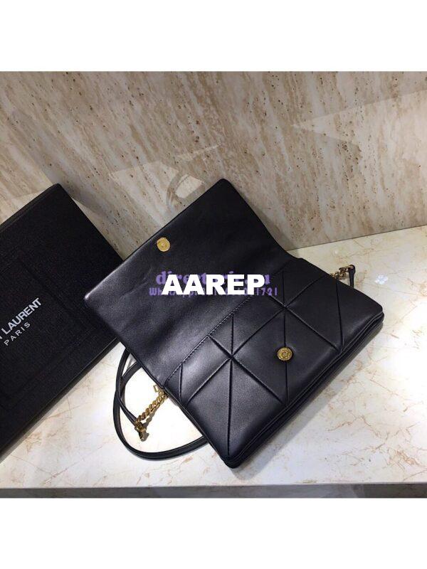 Replica YSL Saint Laurent Jamie Chain Wallet "Carré Rive Gauche " In Lambskin Black 7