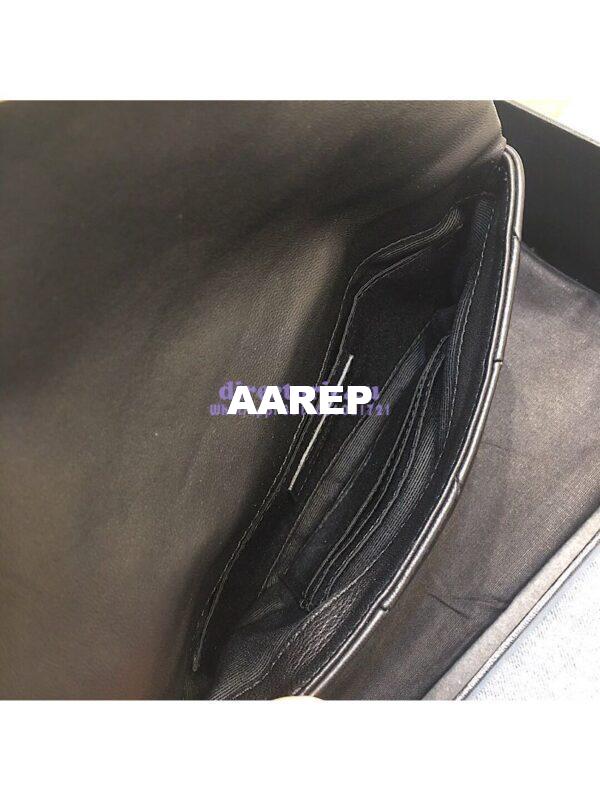 Replica YSL Saint Laurent Jamie Chain Wallet "Carré Rive Gauche " In Lambskin Black 9