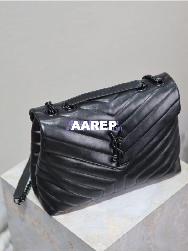 Replica YSL Saint Laurent Medium Loulou Bag In Black "Y" Matelassé Leather 459749 Black Hardware 6