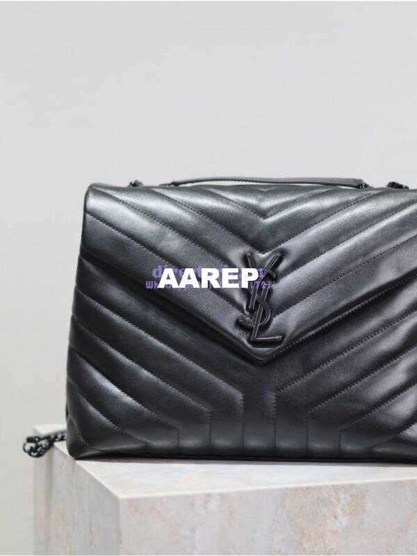 Replica YSL Saint Laurent Medium Loulou Bag In Black "Y" Matelassé Leather 459749 Black Hardware 7