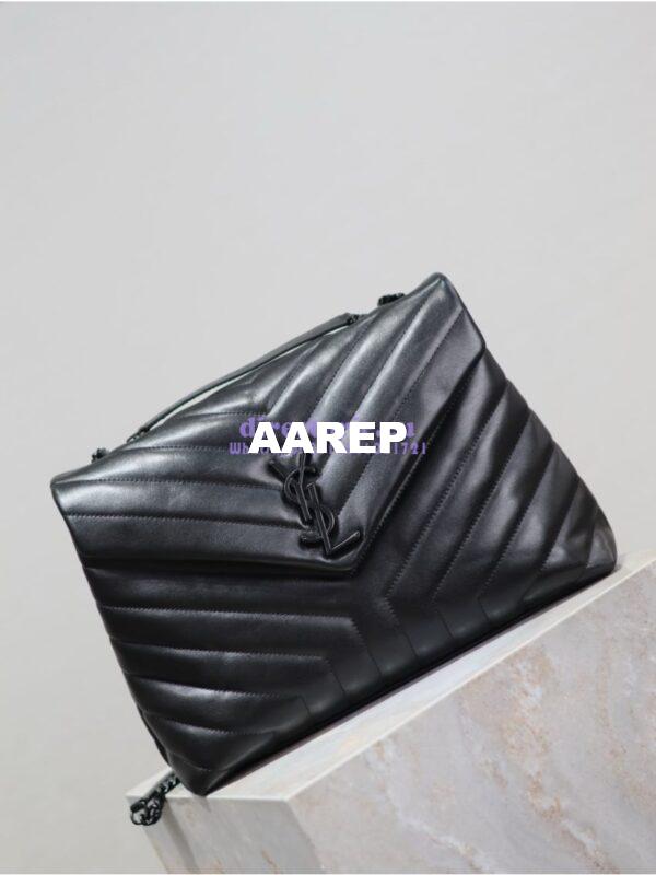Replica YSL Saint Laurent Medium Loulou Bag In Black "Y" Matelassé Leather 459749 Black Hardware 8