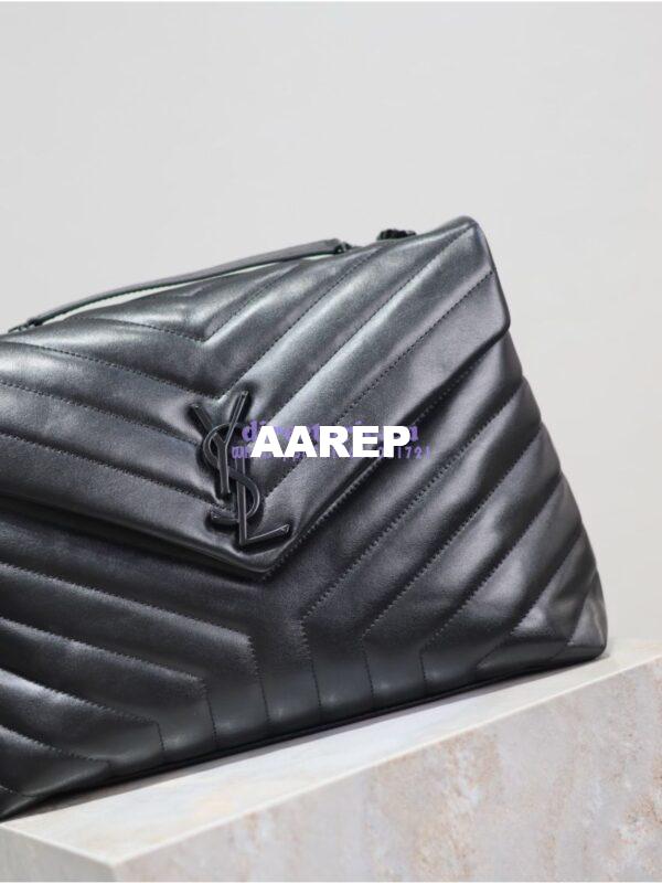 Replica YSL Saint Laurent Medium Loulou Bag In Black "Y" Matelassé Leather 459749 Black Hardware 9