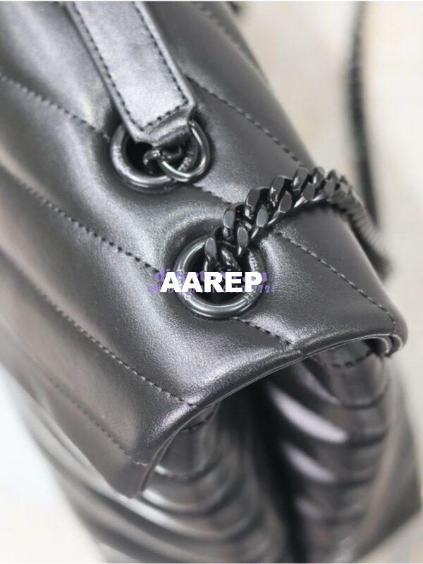 Replica YSL Saint Laurent Medium Loulou Bag In Black "Y" Matelassé Leather 459749 Black Hardware 13