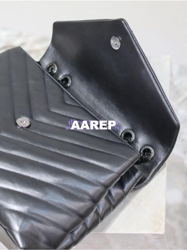 Replica YSL Saint Laurent Medium Loulou Bag In Black "Y" Matelassé Leather 459749 Black Hardware 14