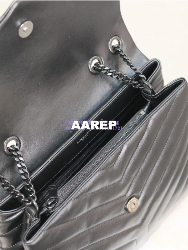Replica YSL Saint Laurent Medium Loulou Bag In Black "Y" Matelassé Leather 459749 Black Hardware 17