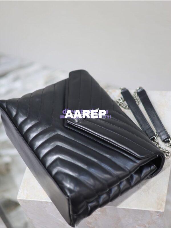 Replica YSL Saint Laurent Medium Loulou Bag In Black "Y" Matelassé Leather 459749 Silver Hardware 10