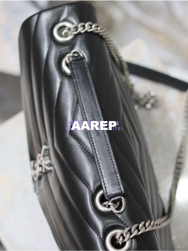 Replica YSL Saint Laurent Medium Loulou Bag In Black "Y" Matelassé Leather 459749 Silver Hardware 12