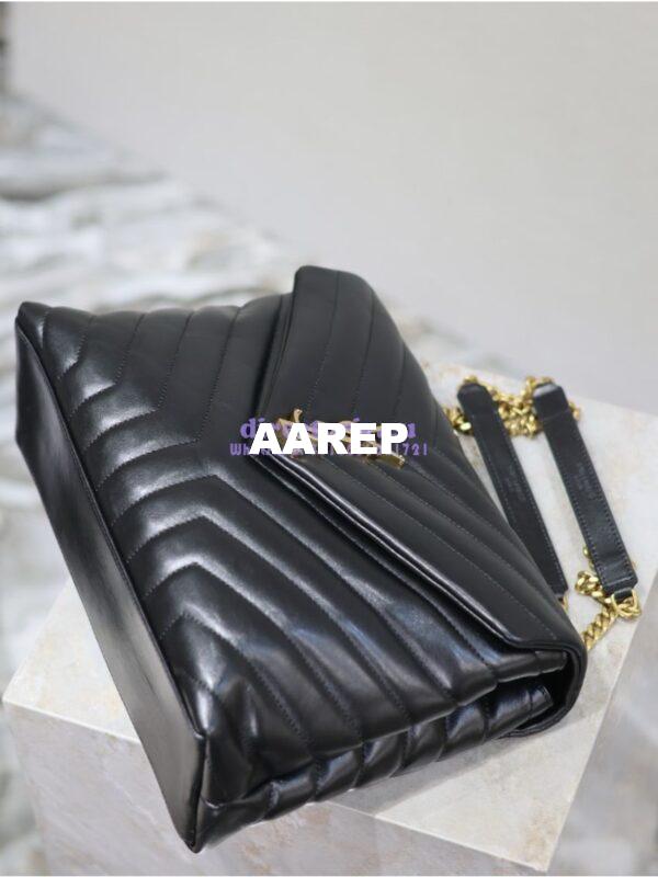 Replica YSL Saint Laurent Medium Loulou Bag In Black "Y" Matelassé Leather 459749 Gold Hardware 8