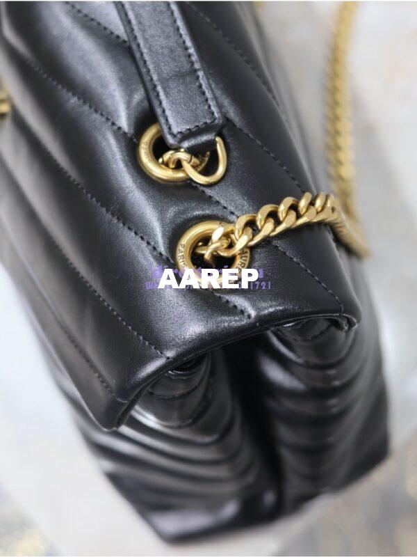 Replica YSL Saint Laurent Medium Loulou Bag In Black "Y" Matelassé Leather 459749 Gold Hardware 10