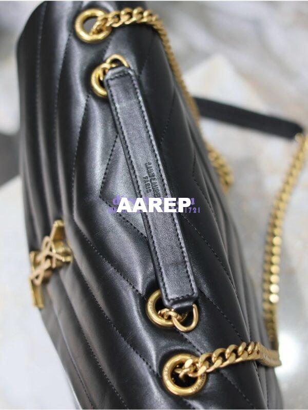 Replica YSL Saint Laurent Medium Loulou Bag In Black "Y" Matelassé Leather 459749 Gold Hardware 12