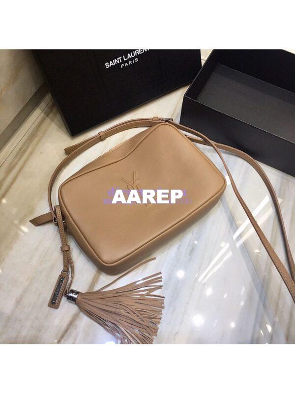 Replica YSL Saint Laurent Lou Camera Bag In Smooth Leather 520533 Light Taupe