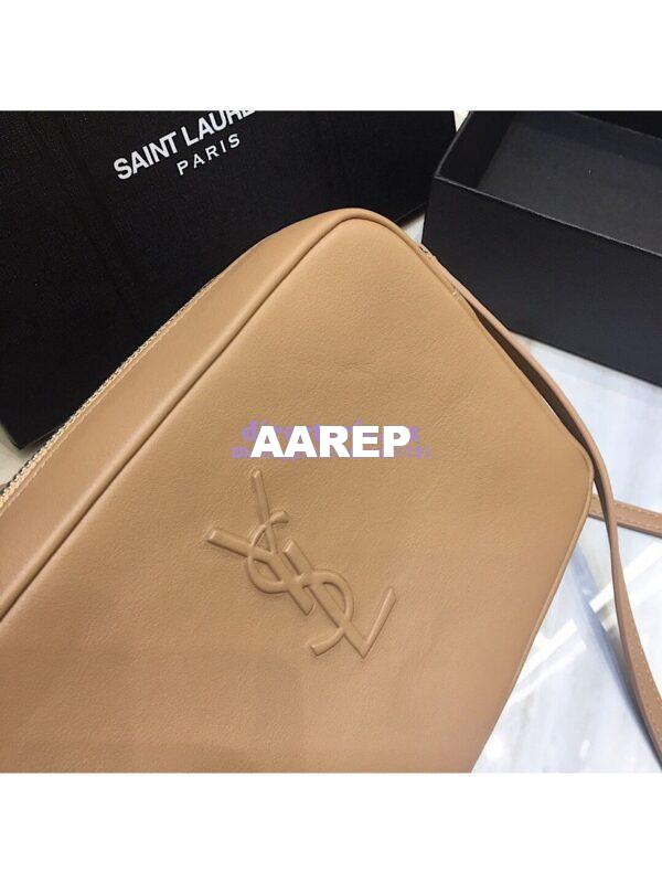 Replica YSL Saint Laurent Lou Camera Bag In Smooth Leather 520533 Light Taupe 2