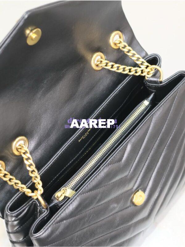 Replica YSL Saint Laurent Medium Loulou Bag In Black "Y" Matelassé Leather 459749 Gold Hardware 16