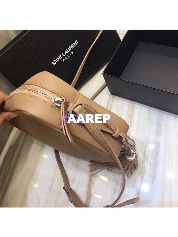 Replica YSL Saint Laurent Lou Camera Bag In Smooth Leather 520533 Light Taupe 4