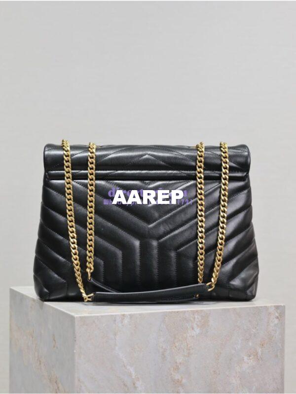 Replica YSL Saint Laurent Medium Loulou Bag In Black "Y" Matelassé Leather 459749 Gold Hardware 17