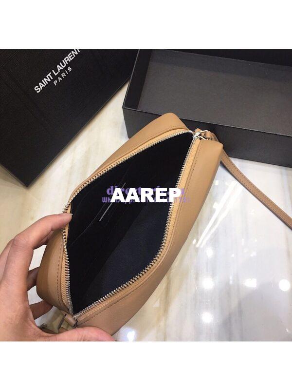 Replica YSL Saint Laurent Lou Camera Bag In Smooth Leather 520533 Light Taupe 7