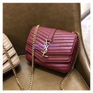 Replica YSL Saint Laurent Sulpice Small In Matelassé Leather Dark Red