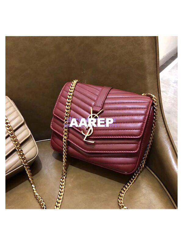Replica YSL Saint Laurent Sulpice Small In Matelassé Leather Dark Red 3