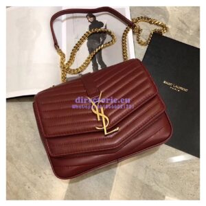 Replica YSL Saint Laurent Sulpice Small In Matelassé Leather Dark Red 2