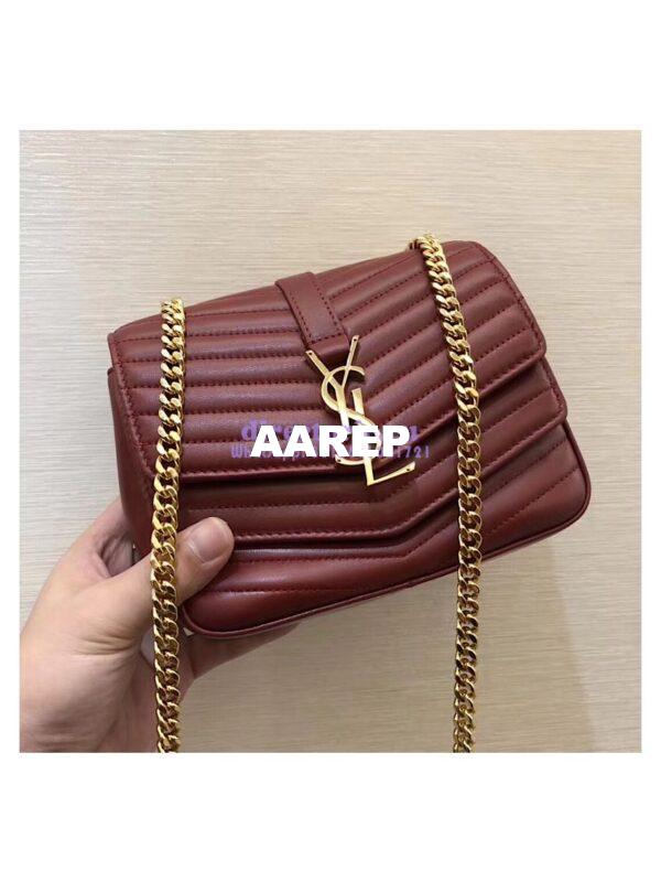 Replica YSL Saint Laurent Sulpice Small In Matelassé Leather Dark Red 5