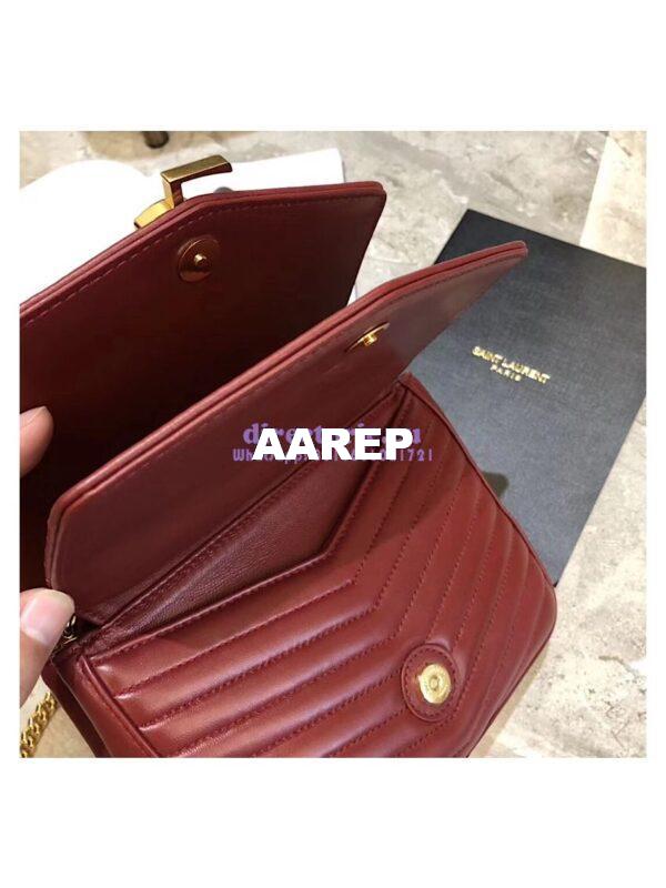 Replica YSL Saint Laurent Sulpice Small In Matelassé Leather Dark Red 8