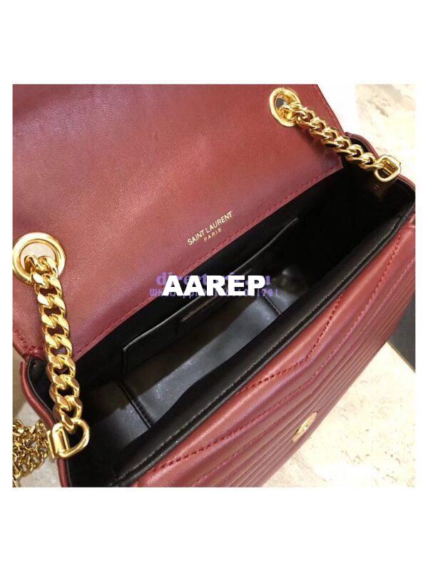 Replica YSL Saint Laurent Sulpice Small In Matelassé Leather Dark Red 9