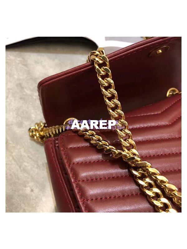 Replica YSL Saint Laurent Sulpice Small In Matelassé Leather Dark Red 10