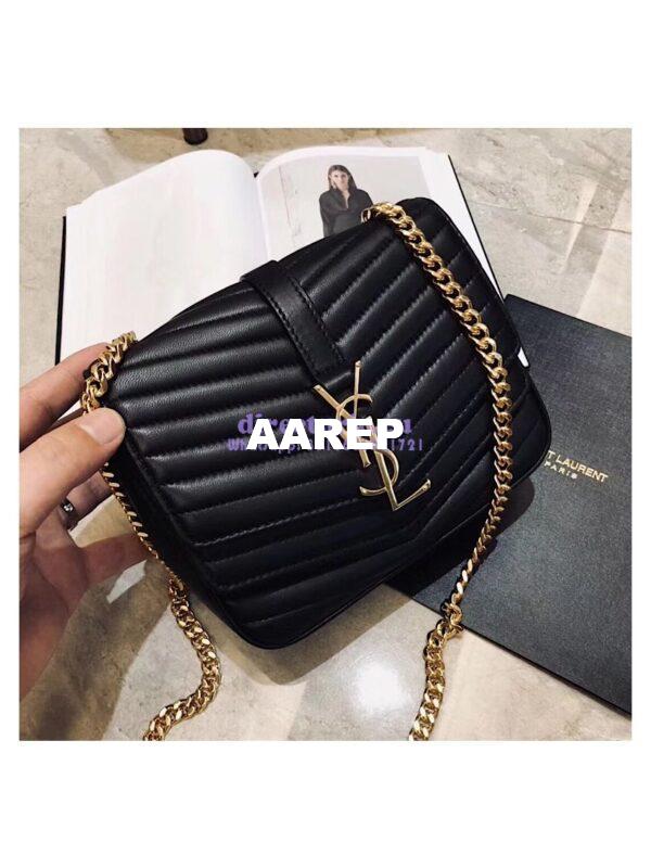 Replica YSL Saint Laurent Sulpice Small In Matelassé Leather Black 3