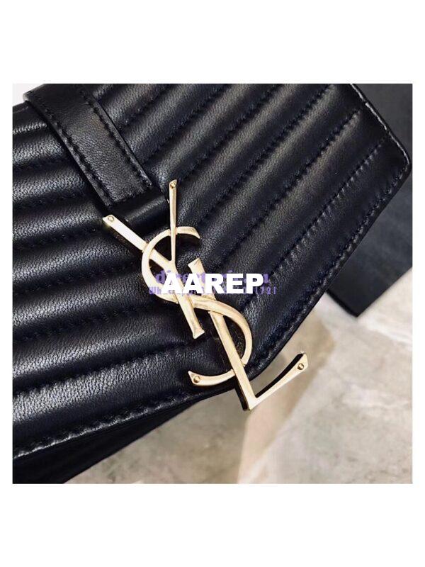 Replica YSL Saint Laurent Sulpice Small In Matelassé Leather Black 5