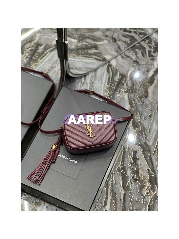 Replica YSL Saint Laurent Lou Belt Bag In Quilted Leather Red 2