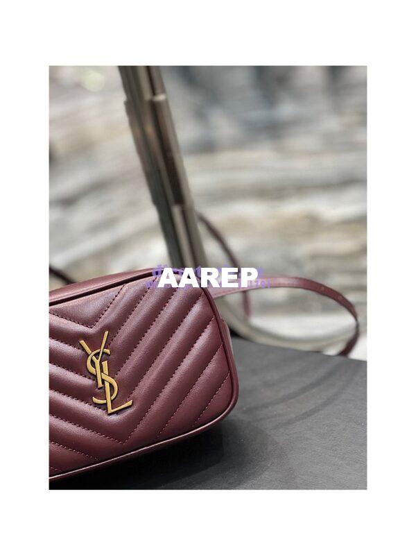 Replica YSL Saint Laurent Lou Belt Bag In Quilted Leather Red 4
