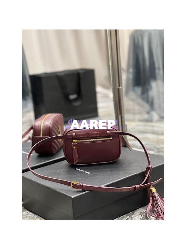 Replica YSL Saint Laurent Lou Belt Bag In Quilted Leather Red 6