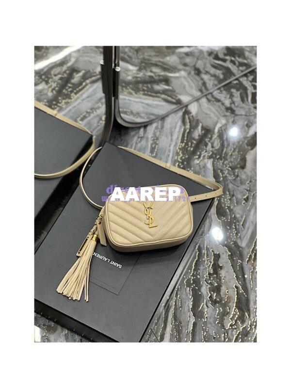 Replica YSL Saint Laurent Lou Belt Bag In Quilted Leather Nude 3