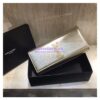 Replica YSL Saint Laurent Classic Monogram Clutch In Grain Metallic Leather Silver 2