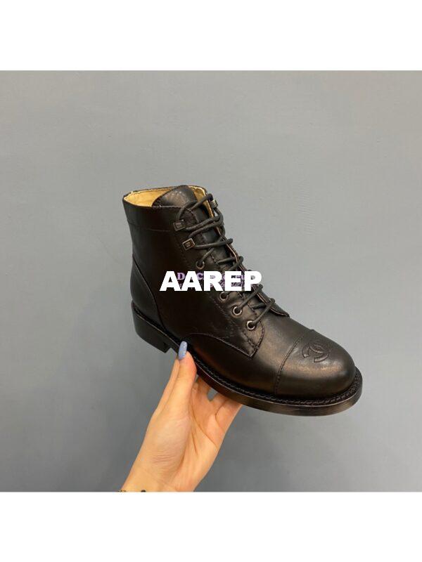Replica Chanel Lace-Ups Lambskin & Calfskin G34954 Black 3