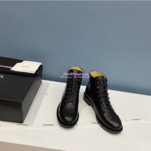 Replica Chanel Lace-Ups Lambskin & Calfskin G34954 Black 2