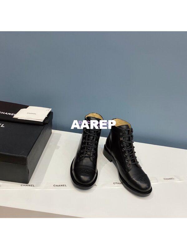 Replica Chanel Lace-Ups Lambskin & Calfskin G34954 Black 4