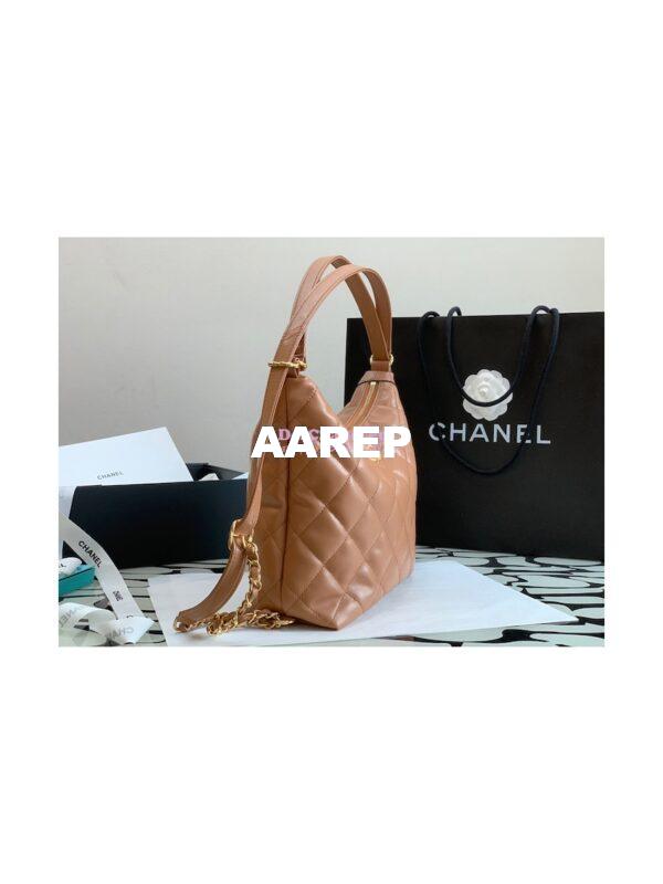 Replica Chanel Hobo Bag in Lambskin AS3487 Caramel 7