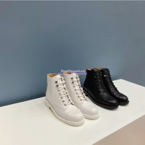 Replica Chanel Lace-Ups Lambskin & Calfskin G34954 White