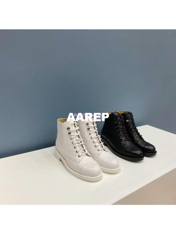 Replica Chanel Lace-Ups Lambskin & Calfskin G34954 White 3