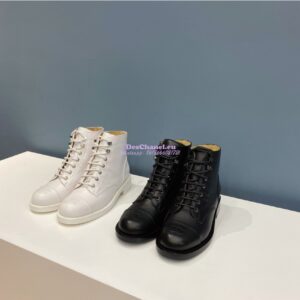 Replica Chanel Lace-Ups Lambskin & Calfskin G34954 White 2