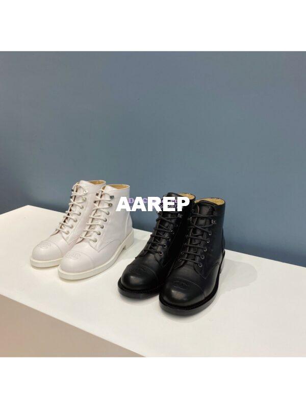 Replica Chanel Lace-Ups Lambskin & Calfskin G34954 White 4