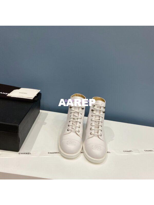 Replica Chanel Lace-Ups Lambskin & Calfskin G34954 White 5