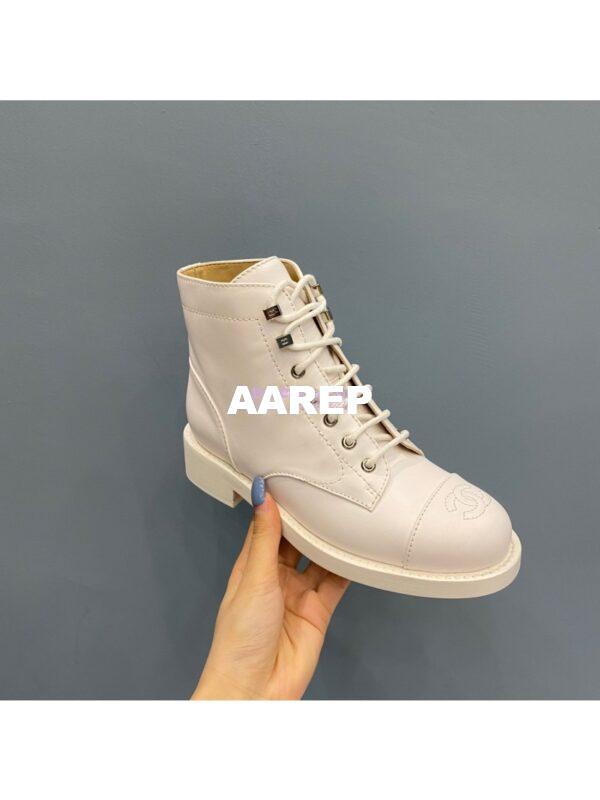 Replica Chanel Lace-Ups Lambskin & Calfskin G34954 White 6