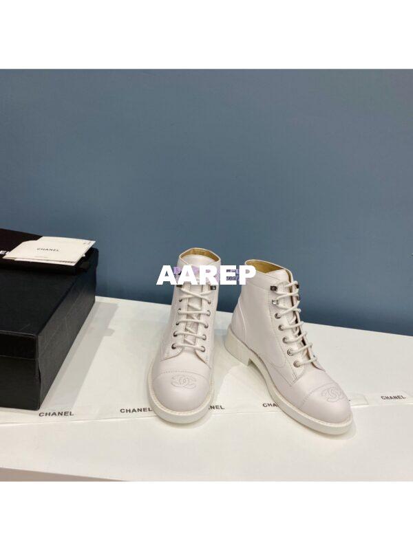 Replica Chanel Lace-Ups Lambskin & Calfskin G34954 White 7