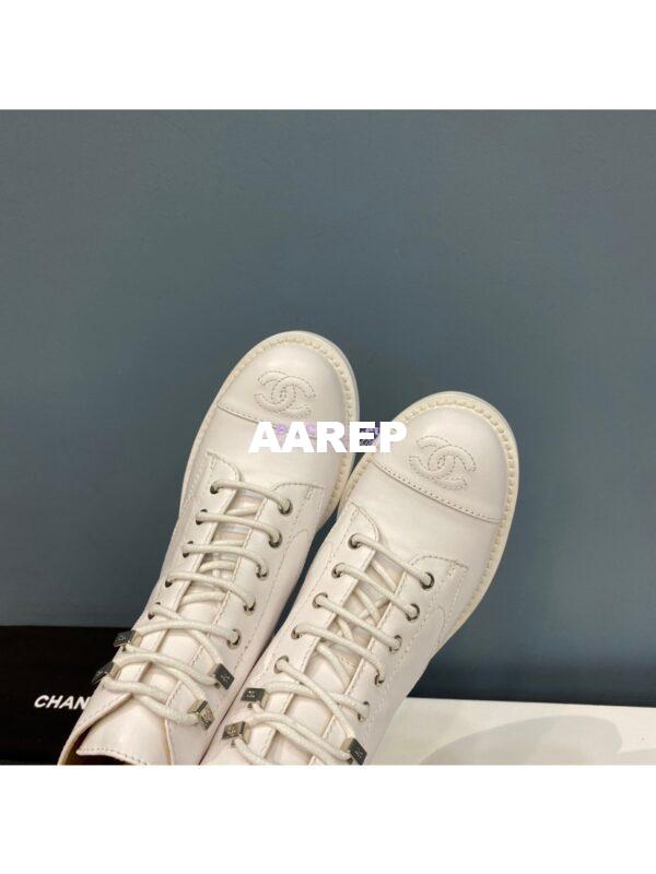 Replica Chanel Lace-Ups Lambskin & Calfskin G34954 White 8
