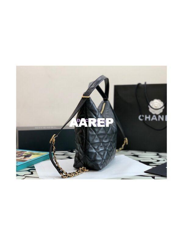 Replica Chanel Hobo Bag in Lambskin AS3487 Black 5