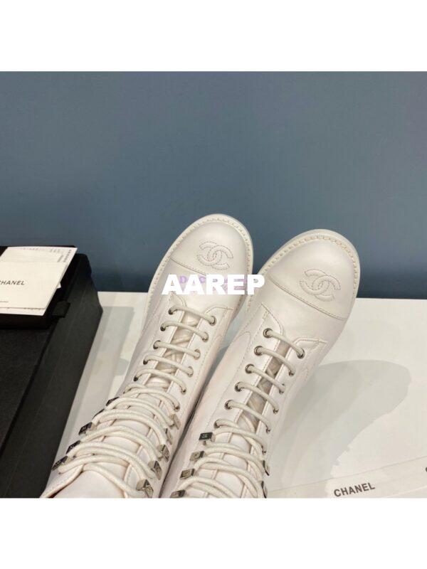 Replica Chanel Lace-Ups Lambskin & Calfskin G34953 White 6